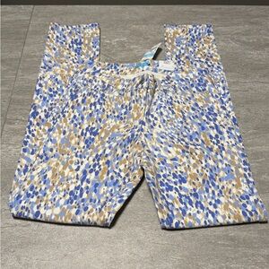 NWT J. McLaughlin Printed Straight Leg Pants Blue Tan Resort  Pants Size 0